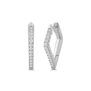 Kite Shape Tapering Diamond Hoop Earrings