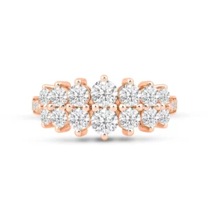 Graduating Two Row Diamond Fashion Ring