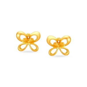 Contemporary Gold Butterfly Stud Earrings For Kids
