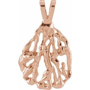14K Rose Nugget Pendant