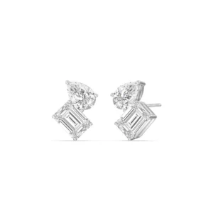 Toi et Moi Pear Emerald Studs