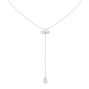 Pear and Teardrop Lariat Station Necklace