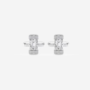 Round Pave Set Emerald Cufflinks