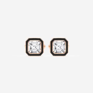 Black Enamel Asscher Cufflinks