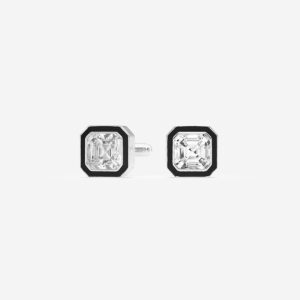 Black Enamel Asscher Cufflinks