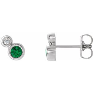 Accented Bezel-Set Earrings