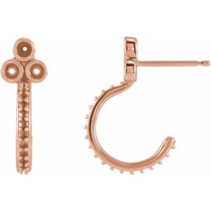Accented Bezel-Set J-Hoop Earrings