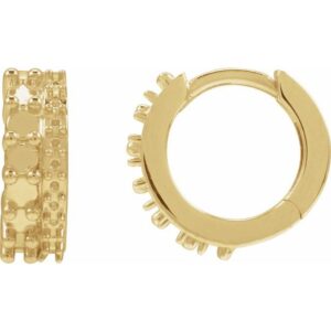 Accented Cabochon Hoop Earrings