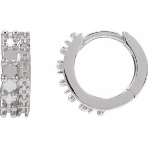 Accented Cabochon Hoop Earrings