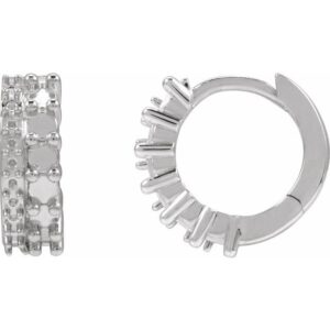 Accented Cabochon Hoop Earrings