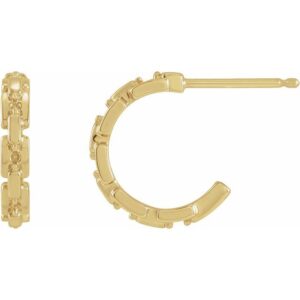 Accented Chain Link Huggies