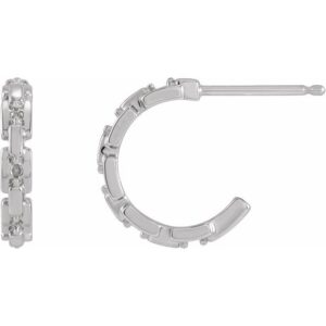 Accented Chain Link Huggies