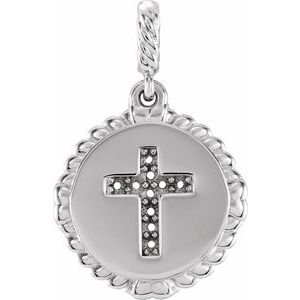 Accented Cross Disc Necklace or Pendant