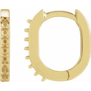 Accented Elongated Hoop Earring