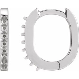 Accented Elongated Hoop Earring