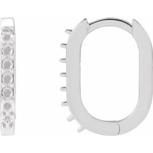 Accented Elongated Hoop Earrings