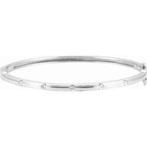 Accented Hinged Bangle Bracelet