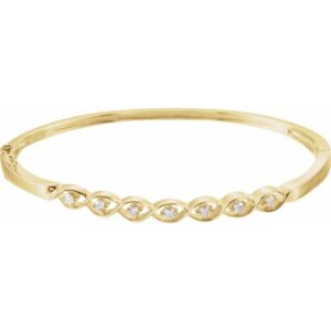 Accented Hinged Bangle Bracelet