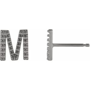 Accented Initial Stud Earrings
