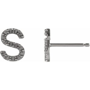 Accented Initial Stud Earrings