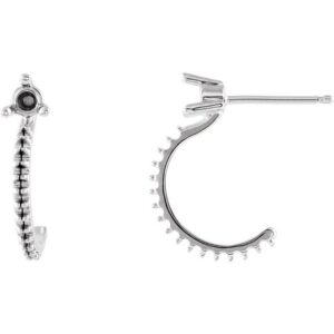 Accented J-Hoop Earrings