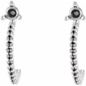 Accented J-Hoop Earrings