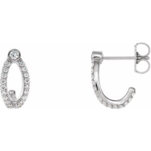 Accented J-Hoop Earrings