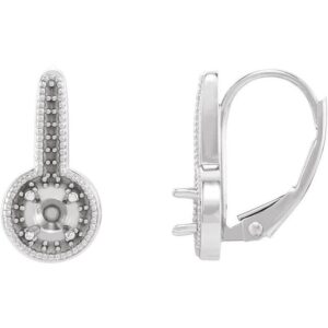Accented Milgrain Halo-Style Earrings
