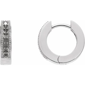 Accented Milgrain Hoop Earrings