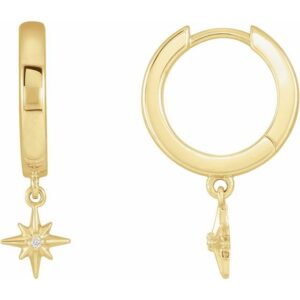 Accented Star Hoop Earrings
