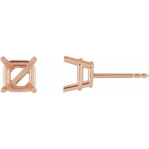 Asscher 4-Prong Stud Earrings