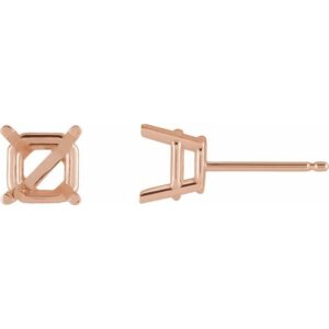 Asscher 4-Prong Stud Earrings