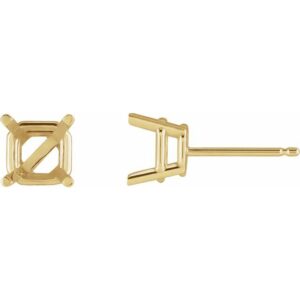 Asscher 4-Prong Stud Earrings