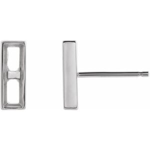 Baguette Bezel-Set Bar Earrings