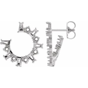 Baguette Front-Facing Hoop Earrings