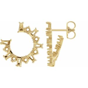 Baguette Front-Facing Hoop Earrings