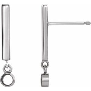 Bezel-Set Bar Earrings