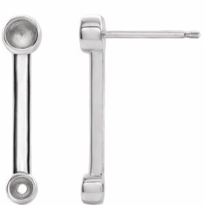 Bezel-Set Bar Earrings