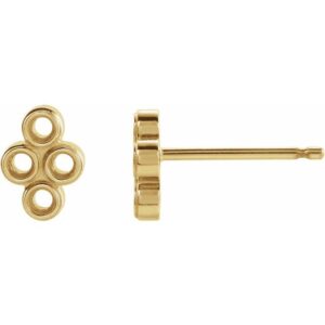 Bezel-Set Cluster Earrings