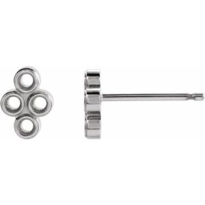 Bezel-Set Cluster Earrings