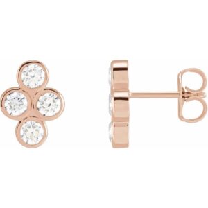 Bezel-Set Cluster Earrings