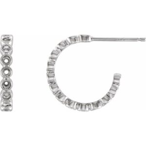 Bezel-Set Hoop Earrings