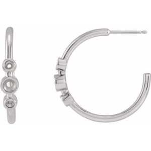 Bezel-Set Hoop Earrings