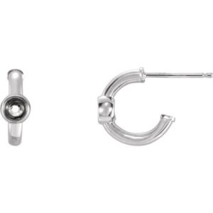 Bezel-Set Huggie Earrings