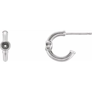 Bezel-Set Huggie Earrings