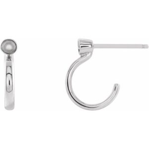 Bezel-Set Huggie Earrings