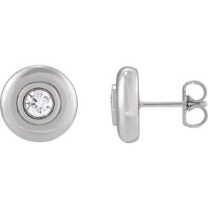 Bezel-Set Puffed Stud Earrings