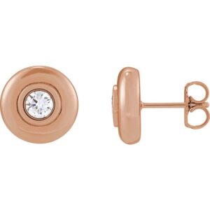Bezel-Set Puffed Stud Earrings