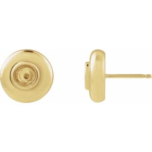 Bezel-Set Puffed Stud Earrings
