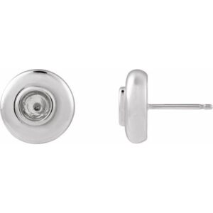 Bezel-Set Puffed Stud Earrings